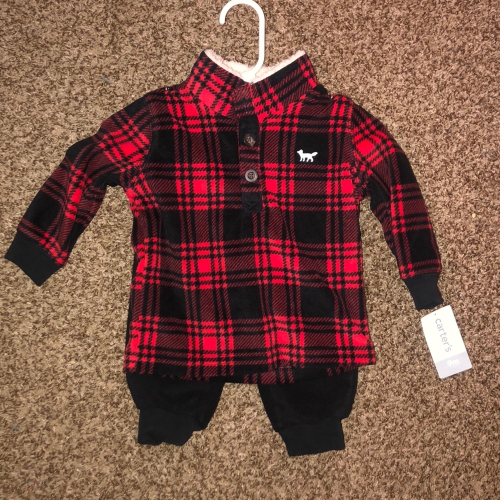 Buffalo plaid joggers set